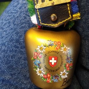 Hand painted  Swiss cow bell